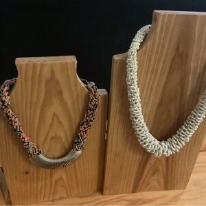 BEADED AND BRAIDED NECKLACES SET. EXCELLENT CONDITION.